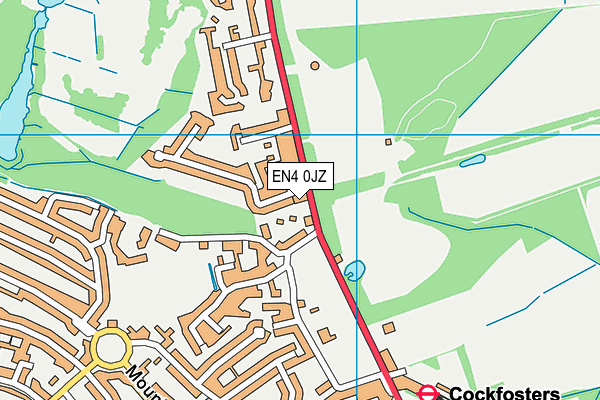 EN4 0JZ map - OS VectorMap District (Ordnance Survey)