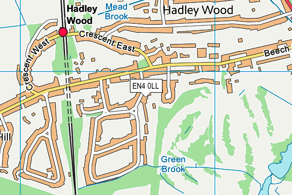 EN4 0LL map - OS VectorMap District (Ordnance Survey)