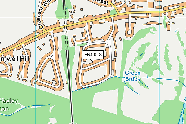EN4 0LS map - OS VectorMap District (Ordnance Survey)