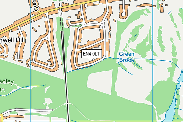 EN4 0LT map - OS VectorMap District (Ordnance Survey)