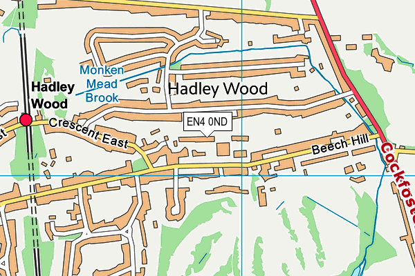 EN4 0ND map - OS VectorMap District (Ordnance Survey)