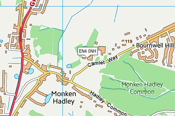 EN4 0NH map - OS VectorMap District (Ordnance Survey)