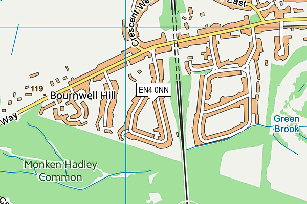 EN4 0NN map - OS VectorMap District (Ordnance Survey)