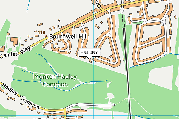 EN4 0NY map - OS VectorMap District (Ordnance Survey)