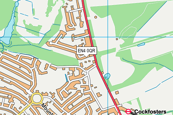 EN4 0QR map - OS VectorMap District (Ordnance Survey)