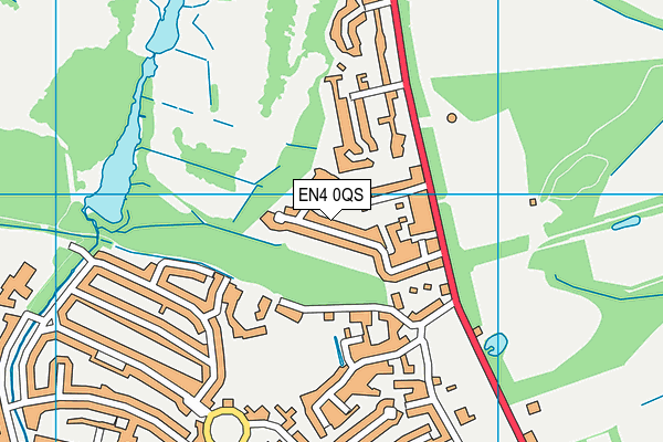 EN4 0QS map - OS VectorMap District (Ordnance Survey)