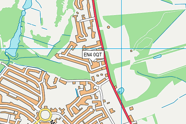 EN4 0QT map - OS VectorMap District (Ordnance Survey)