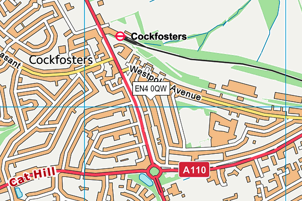 EN4 0QW map - OS VectorMap District (Ordnance Survey)