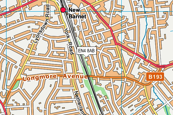 EN4 8AB map - OS VectorMap District (Ordnance Survey)