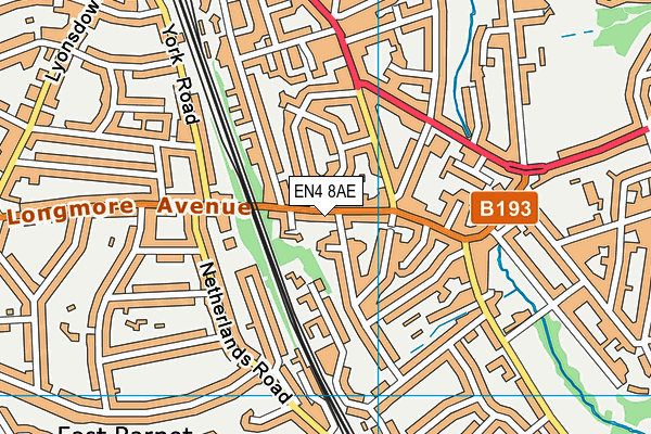 EN4 8AE map - OS VectorMap District (Ordnance Survey)
