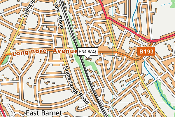 EN4 8AQ map - OS VectorMap District (Ordnance Survey)