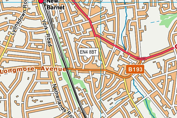 EN4 8BT map - OS VectorMap District (Ordnance Survey)