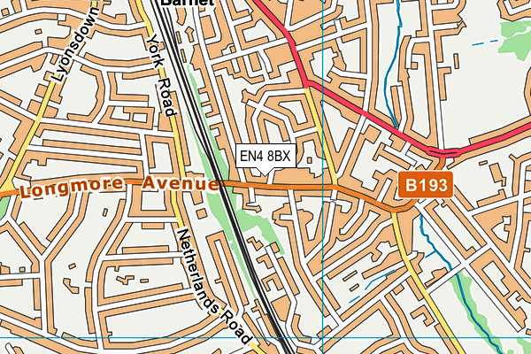 EN4 8BX map - OS VectorMap District (Ordnance Survey)