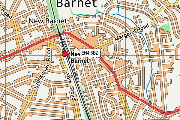 EN4 8BZ map - OS VectorMap District (Ordnance Survey)