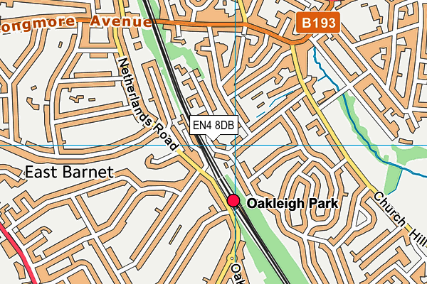 EN4 8DB map - OS VectorMap District (Ordnance Survey)
