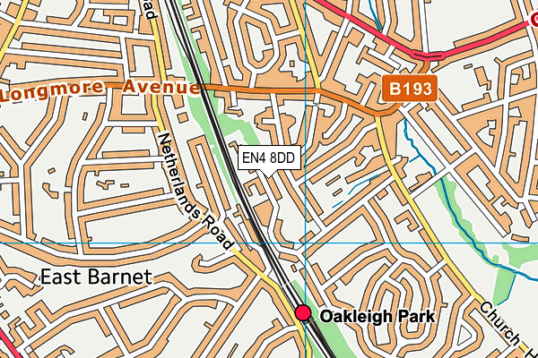 EN4 8DD map - OS VectorMap District (Ordnance Survey)