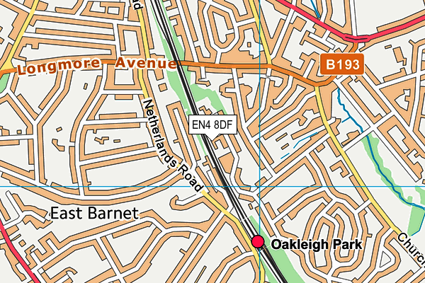 EN4 8DF map - OS VectorMap District (Ordnance Survey)