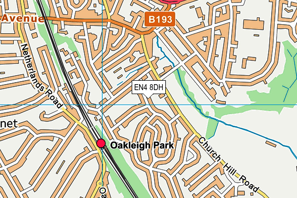 EN4 8DH map - OS VectorMap District (Ordnance Survey)