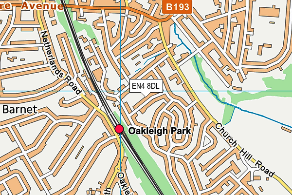 EN4 8DL map - OS VectorMap District (Ordnance Survey)