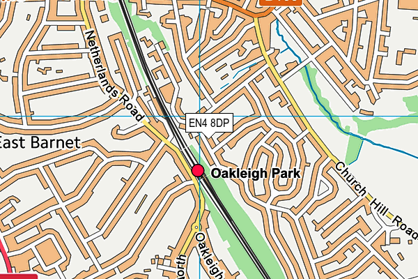 EN4 8DP map - OS VectorMap District (Ordnance Survey)