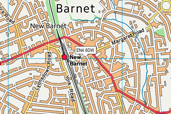 EN4 8DW map - OS VectorMap District (Ordnance Survey)