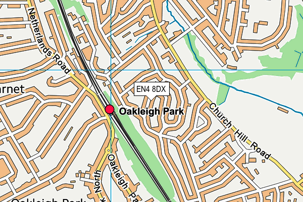 EN4 8DX map - OS VectorMap District (Ordnance Survey)