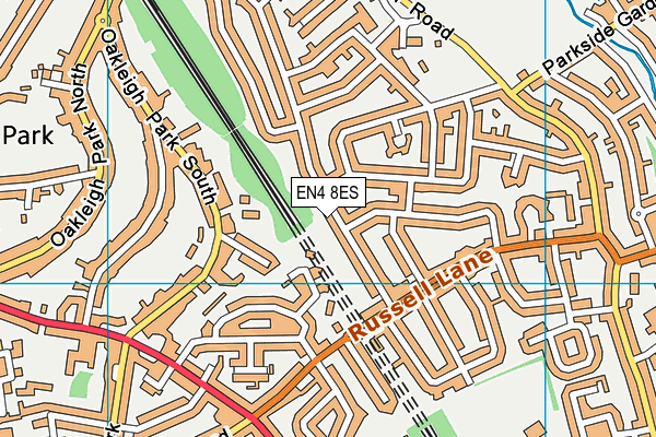 EN4 8ES map - OS VectorMap District (Ordnance Survey)