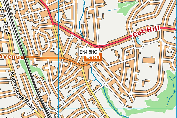 EN4 8HG map - OS VectorMap District (Ordnance Survey)