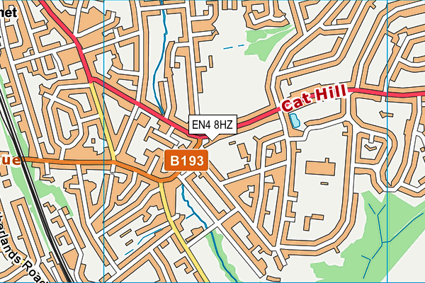 EN4 8HZ map - OS VectorMap District (Ordnance Survey)