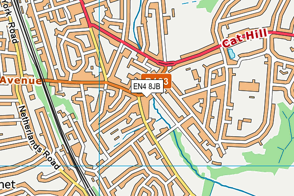 EN4 8JB map - OS VectorMap District (Ordnance Survey)