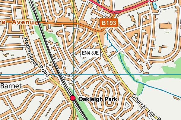 EN4 8JE map - OS VectorMap District (Ordnance Survey)