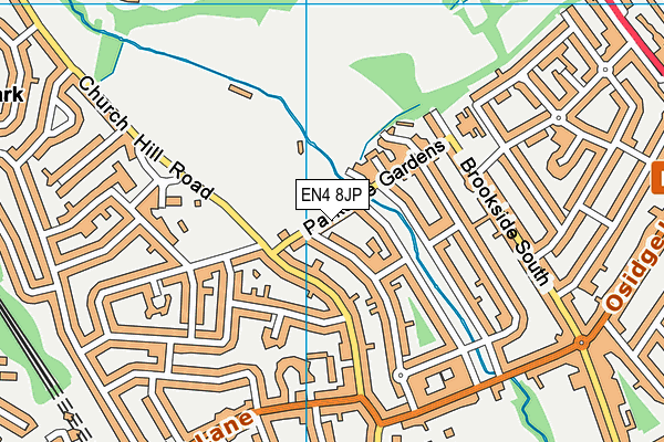EN4 8JP map - OS VectorMap District (Ordnance Survey)