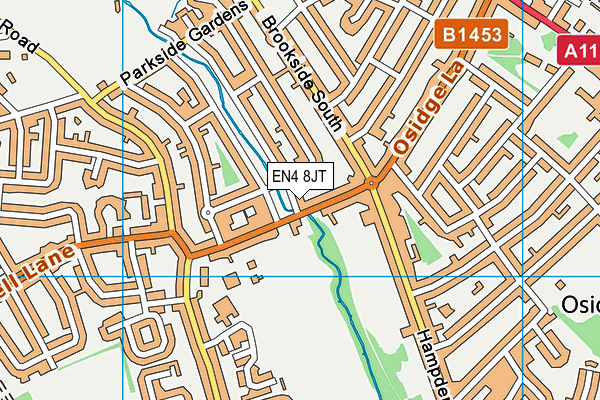 EN4 8JT map - OS VectorMap District (Ordnance Survey)