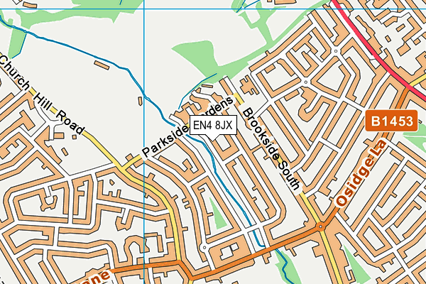 EN4 8JX map - OS VectorMap District (Ordnance Survey)