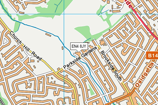 EN4 8JY map - OS VectorMap District (Ordnance Survey)