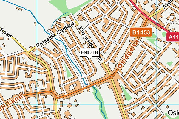 EN4 8LB map - OS VectorMap District (Ordnance Survey)