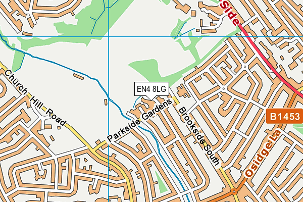 EN4 8LG map - OS VectorMap District (Ordnance Survey)
