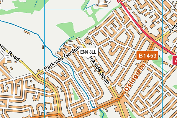 EN4 8LL map - OS VectorMap District (Ordnance Survey)
