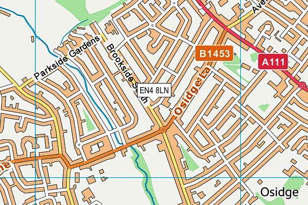 EN4 8LN map - OS VectorMap District (Ordnance Survey)