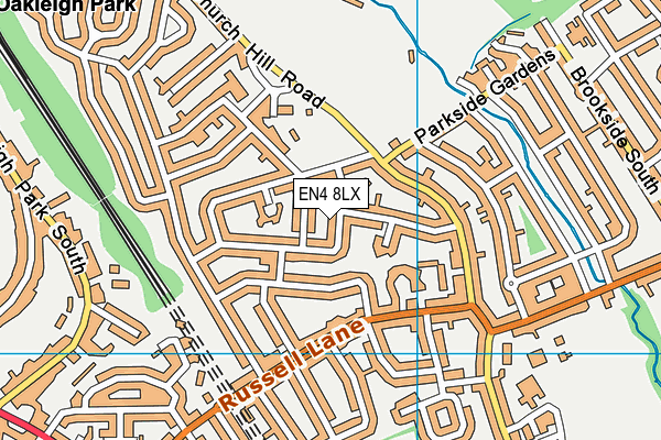 EN4 8LX map - OS VectorMap District (Ordnance Survey)