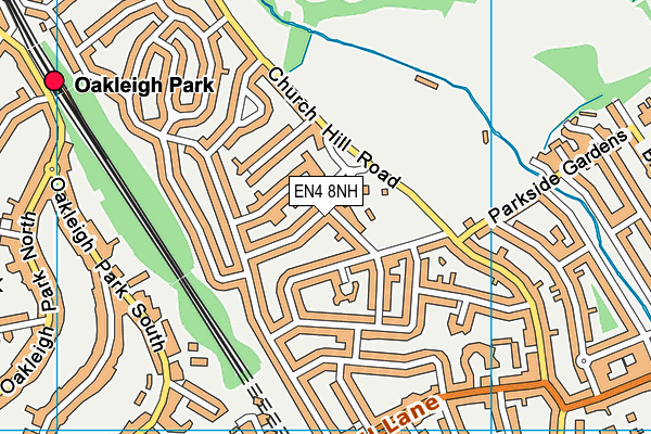 EN4 8NH map - OS VectorMap District (Ordnance Survey)