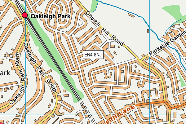 EN4 8NJ map - OS VectorMap District (Ordnance Survey)