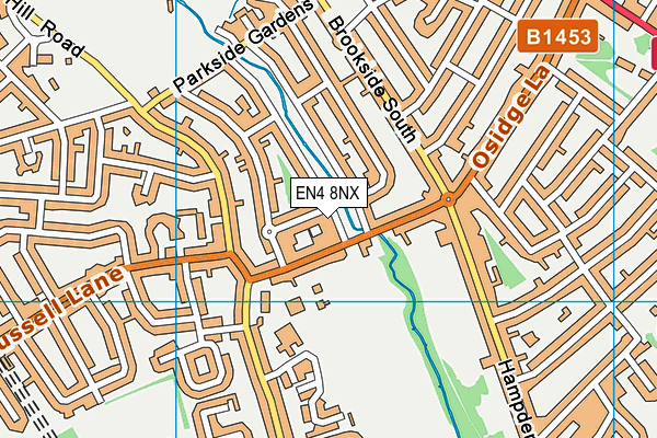 EN4 8NX map - OS VectorMap District (Ordnance Survey)