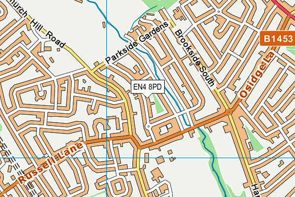 EN4 8PD map - OS VectorMap District (Ordnance Survey)