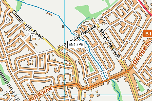 EN4 8PE map - OS VectorMap District (Ordnance Survey)
