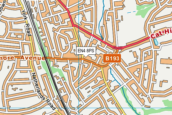 EN4 8PS map - OS VectorMap District (Ordnance Survey)
