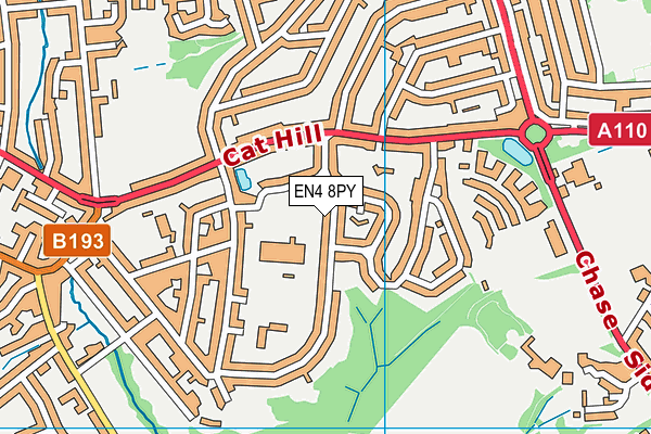 EN4 8PY map - OS VectorMap District (Ordnance Survey)