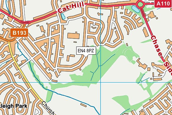 EN4 8PZ map - OS VectorMap District (Ordnance Survey)