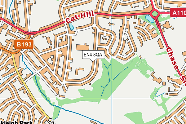 EN4 8QA map - OS VectorMap District (Ordnance Survey)