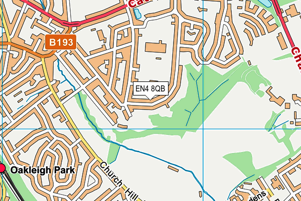EN4 8QB map - OS VectorMap District (Ordnance Survey)